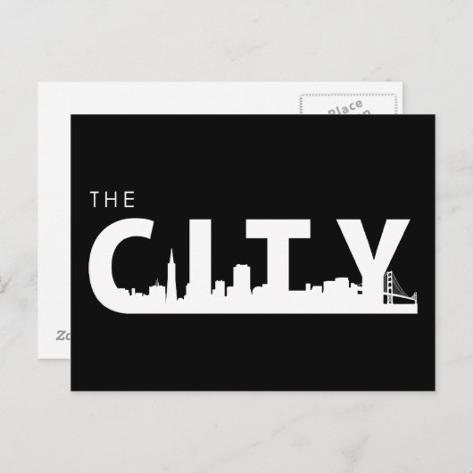 San Francisco Briefkaart Black (Voorkant / Achterkant)