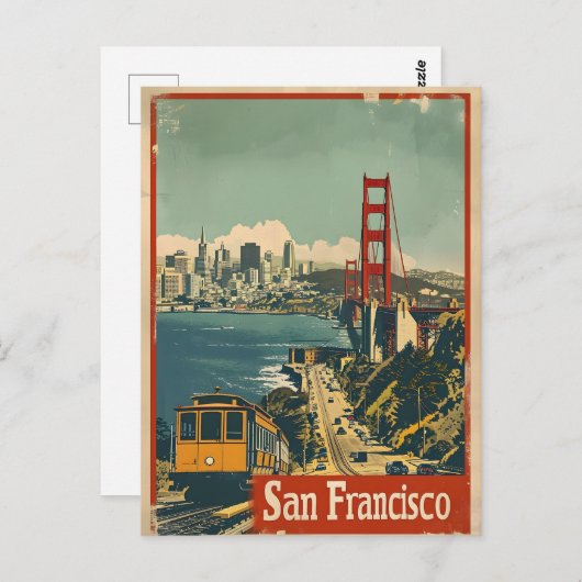 San Francisco:  Briefkaart met kustnostalgie (Voorkant / Achterkant)