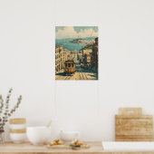 San Francisco:  Briefkaart met kustnostalgie Poster (Keuken)