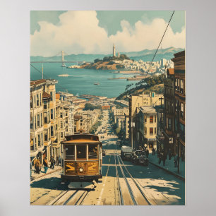 San Francisco:  Briefkaart met kustnostalgie Poster