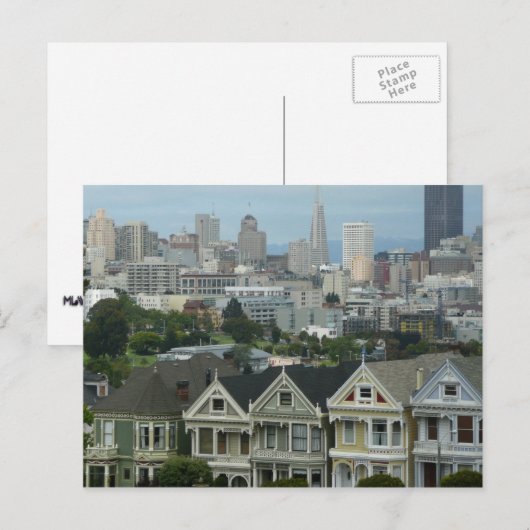 San Francisco Briefkaart Row City Scene Fotografie (Voorkant / Achterkant)