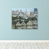 San Francisco Briefkaart Row City Scene Fotografie Canvas Afdruk (Insitu (Houten vloer))