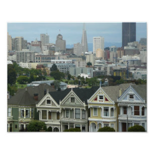 San Francisco Briefkaart Row City Scene Fotografie Foto Afdruk