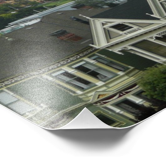 San Francisco Briefkaart Row City Scene Fotografie Foto Afdruk (Hoek)