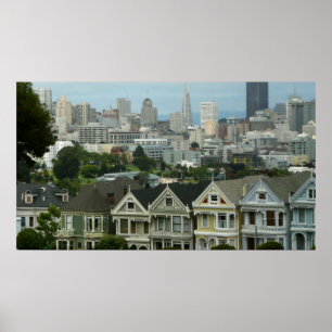 San Francisco Briefkaart Row City Scene Fotografie Poster