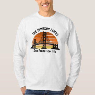San Francisco-brug-zonsondergang Custom Lange Mouw T-shirt