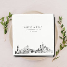 San Francisco bruiloft cocktail servet