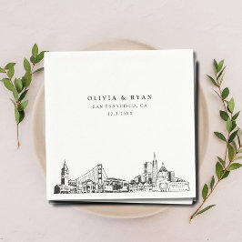 San Francisco bruiloft cocktail servet