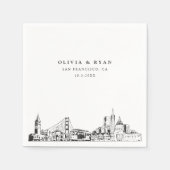 San Francisco bruiloft cocktail servet (Voorkant)