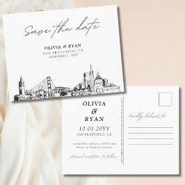 San Francisco Bruiloft Elegant Save the Date Briefkaart