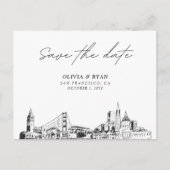 San Francisco Bruiloft Elegant Save the Date Briefkaart (Voorkant)