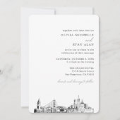 San Francisco bruiloft elegante skyline uitnodigin Kaart (Voorkant)