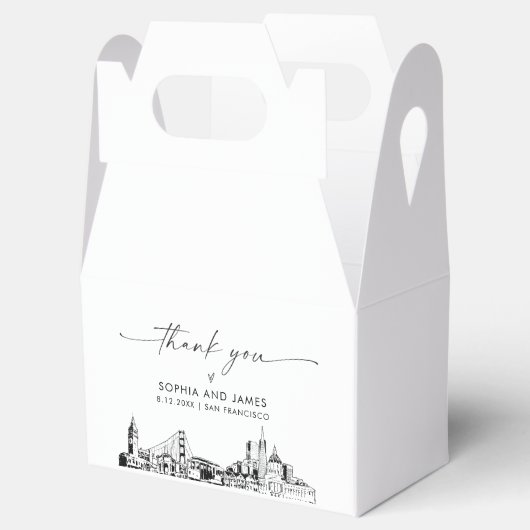 San Francisco bruiloft gepersonaliseerde gunst box Bedankdoosjes (Geopend)