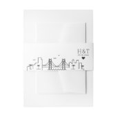 San Francisco bruiloft | Gestileerde skyline monog Uitnodigingen Wikkel (Voorkant Voorbeeld)