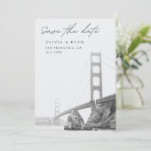 San Francisco Bruiloft Gouden Poort Save the Date Kaart (Staand voorkant)