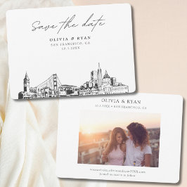San Francisco Bruiloft Modern Save the Date Kaart