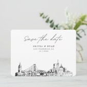 San Francisco Bruiloft Modern Save the Date Kaart (Staand voorkant)