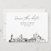 San Francisco Bruiloft Modern Save the Date Kaart (Voorkant)