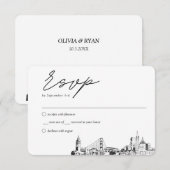 San Francisco Bruiloft Traditionele RSVP Informatiekaartje (Voorkant / Achterkant)