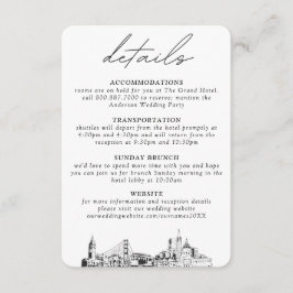 San Francisco bruiloft verticale details Informatiekaartje