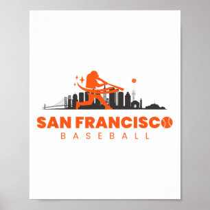 San Francisco Bysebyll  speler Retro Byseby Poster