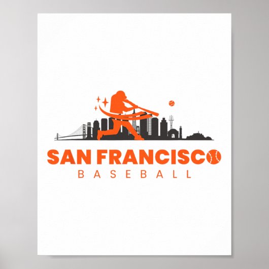 San Francisco Bysebyll speler Retro Byseby Poster (Voorkant)