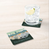 San Francisco, CA - Briefkaart Row Kartonnen Onderzetters (Insitu)