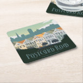 San Francisco, CA - Briefkaart Row Kartonnen Onderzetters (Schuin)