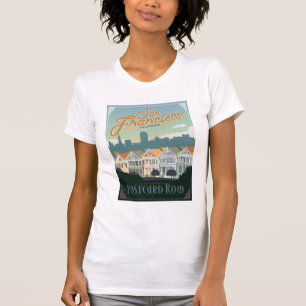 San Francisco, CA - Briefkaart Row T-shirt