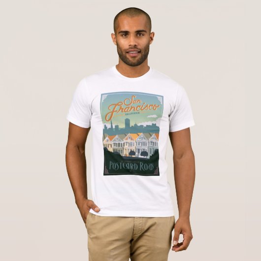 San Francisco, CA - Briefkaart Row T-shirt (Voorkant volledig)
