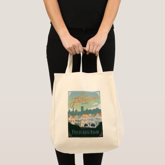 San Francisco, CA - Briefkaart Row Tote Bag (Voorkant (product))