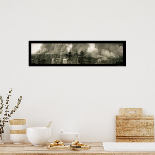 San Francisco CA Burning Photo 1906b Poster (Keuken)
