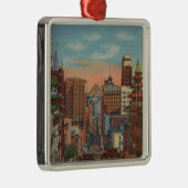 San Francisco, CA - Cable Cars omhoog Metalen Ornament (Rechts)