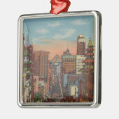 San Francisco, CA - Cable Cars omhoog Metalen Ornament (Links)