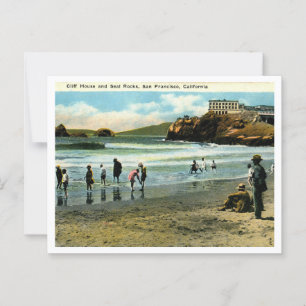 San Francisco CA Cliff House en rotsen jaren 20 Briefkaart