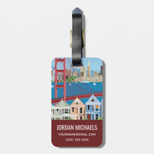San Francisco, CA | De stad van de baai Bagagelabel (Achterkant verticaal)