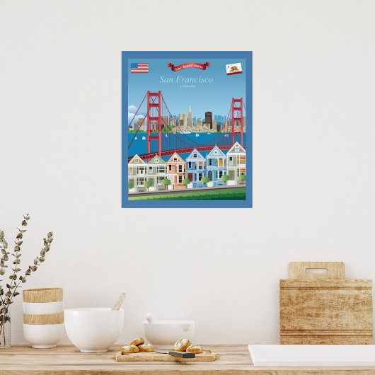 San Francisco, CA | De stad van de baai Poster (Keuken)