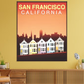 San Francisco, CA | Gedekte dames Canvas Afdruk (Insitu (Woonkamer))