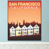 San Francisco, CA | Gedekte dames Canvas Afdruk (Insitu (Houten vloer))