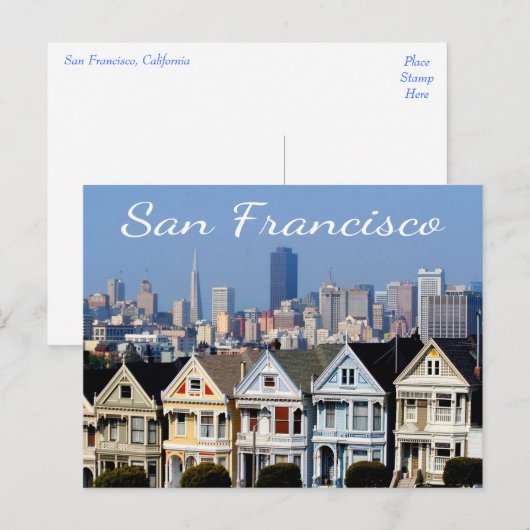 San Francisco CA Gedekte Dames Skyline Staten Briefkaart (Voorkant / Achterkant)