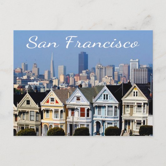 San Francisco CA Gedekte Dames Skyline Staten Briefkaart (Voorkant)