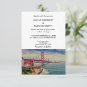 San Francisco CA Golden Gate Br Wedding Uitnodigin Kaart (Staand voorkant)