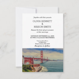 San Francisco CA Golden Gate Br Wedding Uitnodigin Kaart