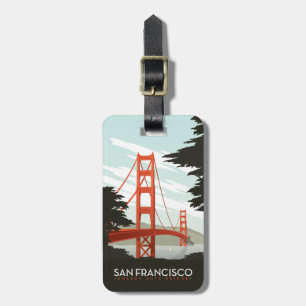 San Francisco, CA - Golden Gate Bridge Bagagelabel