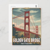 San Francisco, CA - Golden Gate Bridge Briefkaart (Voorkant / Achterkant)