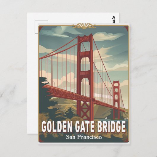 San Francisco, CA - Golden Gate Bridge Briefkaart (Voorkant / Achterkant)