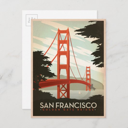 San Francisco, CA - Golden gate bridge Briefkaart (Voorkant / Achterkant)