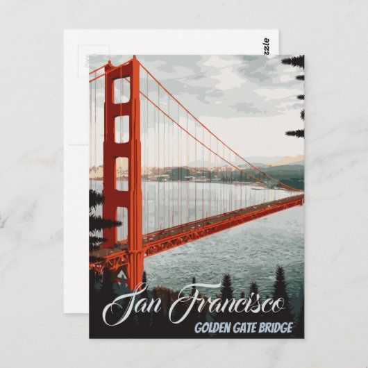 San Francisco, CA - Golden Gate Bridge Briefkaart (Voorkant / Achterkant)