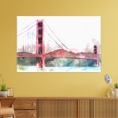 San Francisco, CA - Golden Gate Bridge Large Clock Canvas Afdruk (Insitu (Woonkamer))