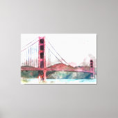 San Francisco, CA - Golden Gate Bridge Large Clock Canvas Afdruk (Voorkant)